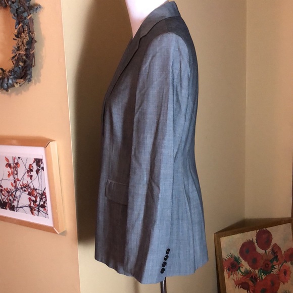 RALPH LAUREN Size 8 P Longline Blazer Wool blend Soft Gray 2-Button $189 NEW - Picture 5 of 13